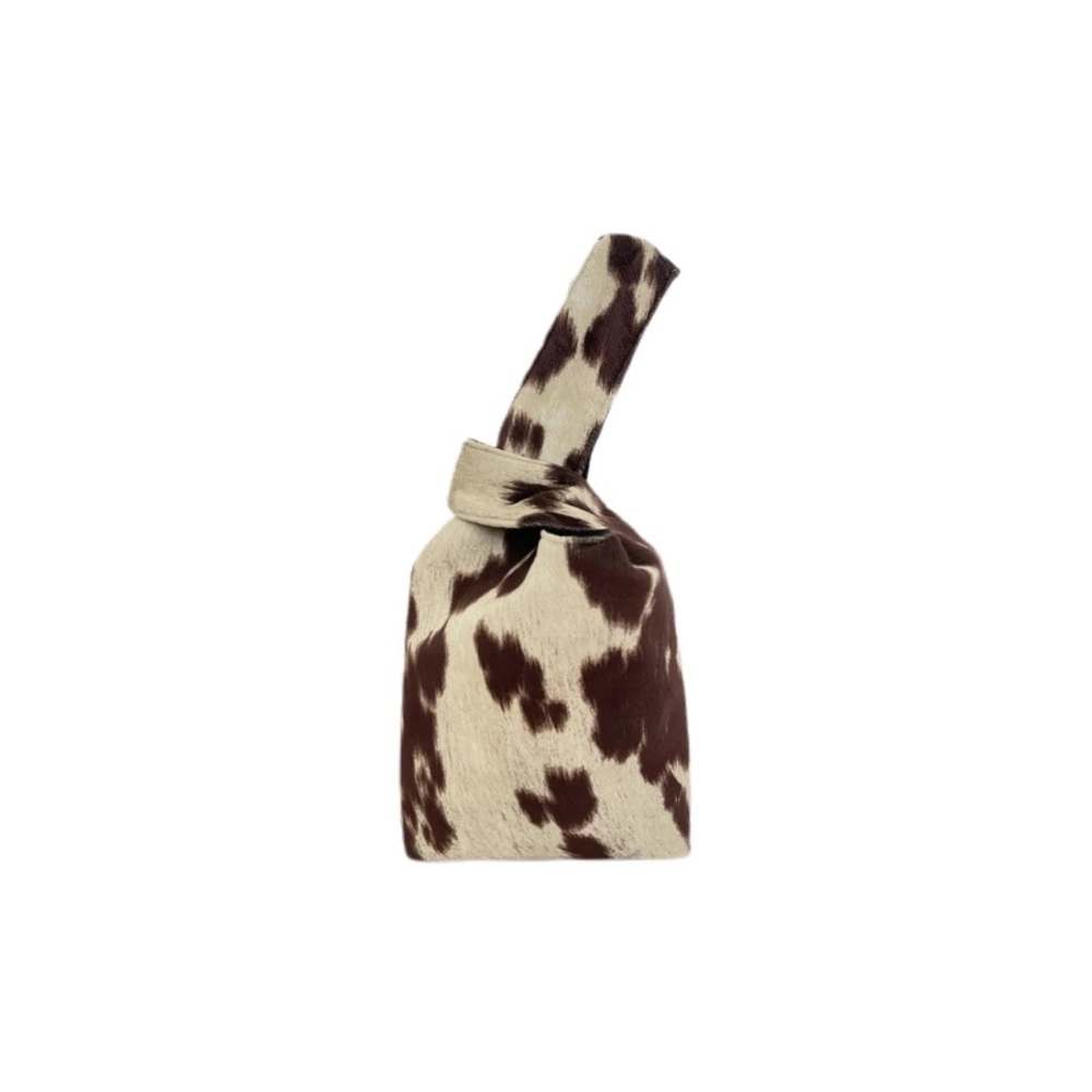 Yaito Brown Cow Suede Knot Bag